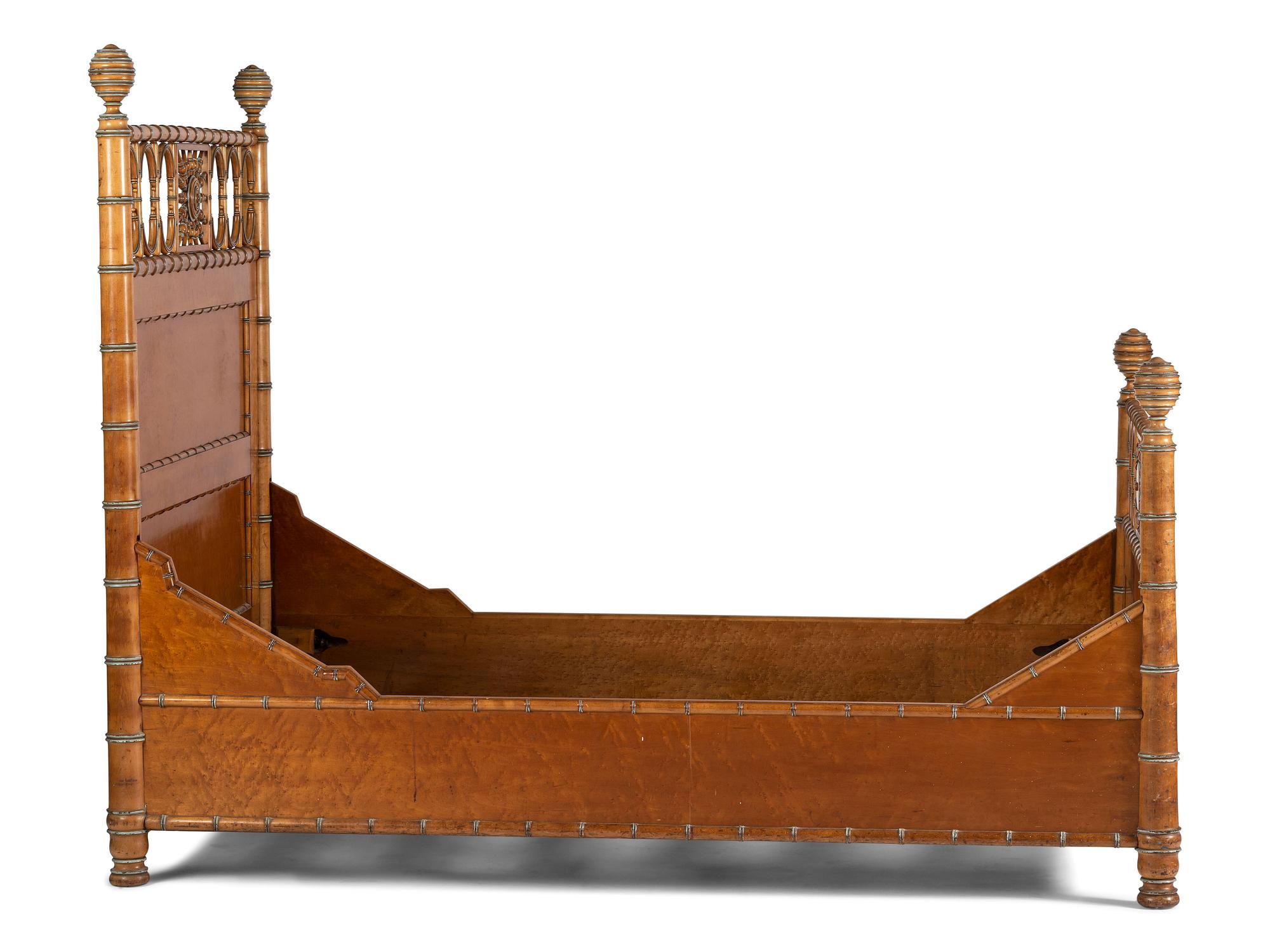Faux-Bamboo Bedstead and Dresser