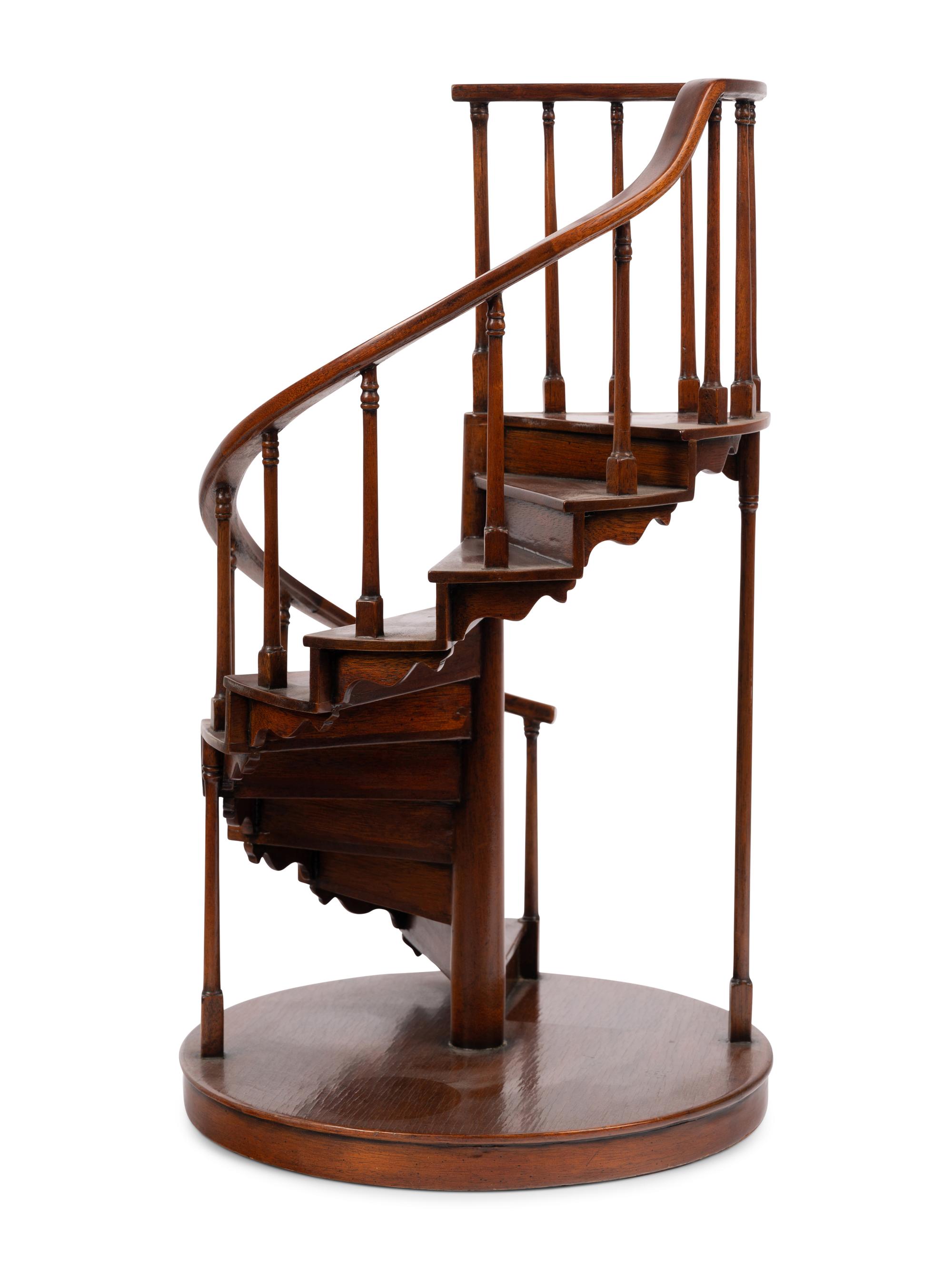An English Mahogany Staircase Model