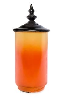 A Metal Mounted Glass Shade Height 9 1/2 inches.