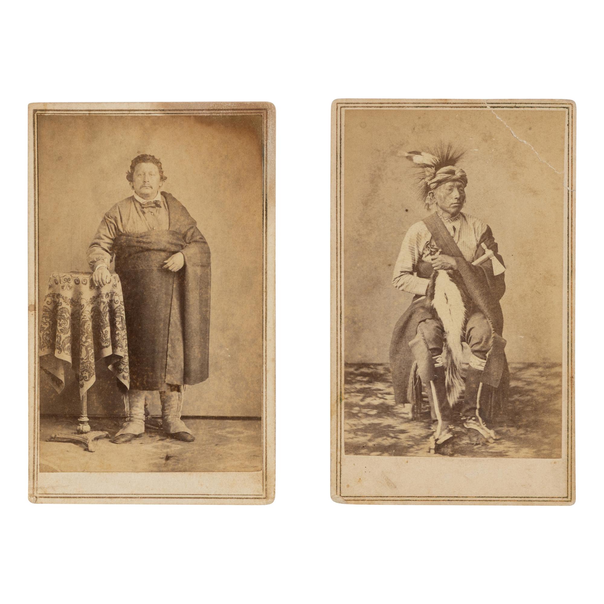 Two CDVs of Sac and Fox Leaders, Including Portrait by Alexander Gardner