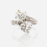 A diamond and platinum ring