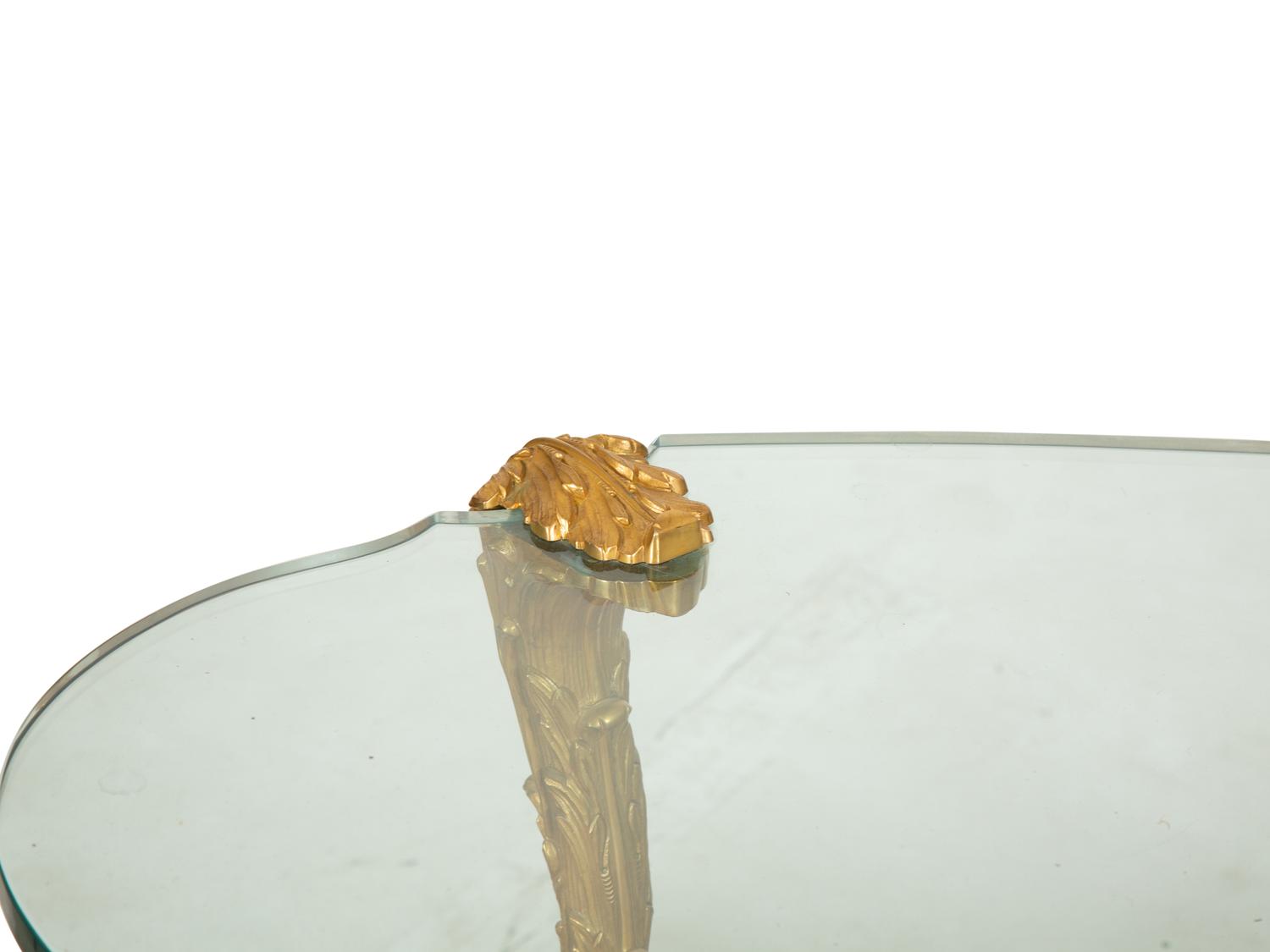 A P.E. Guerin Gilt Bronze and Glass Low Table