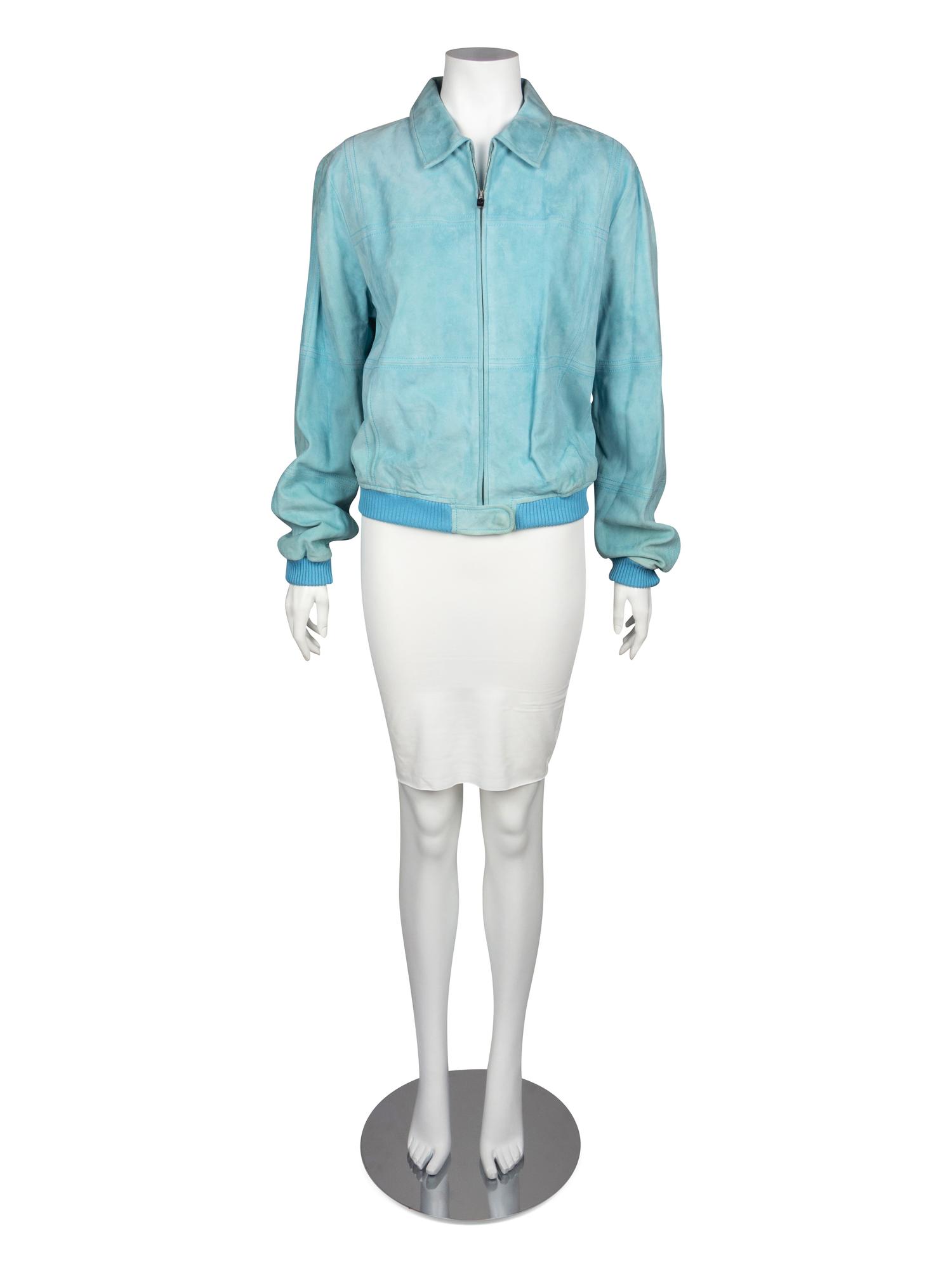 Loro Piana Blue Suede Bomber,