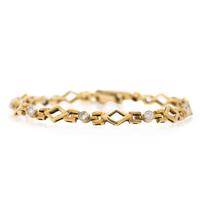 ENGLISH, LOW KARAT GOLD AND DIAMOND BRACELET