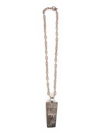 Tufa Cast Silver Figural Pendant, with Inlay