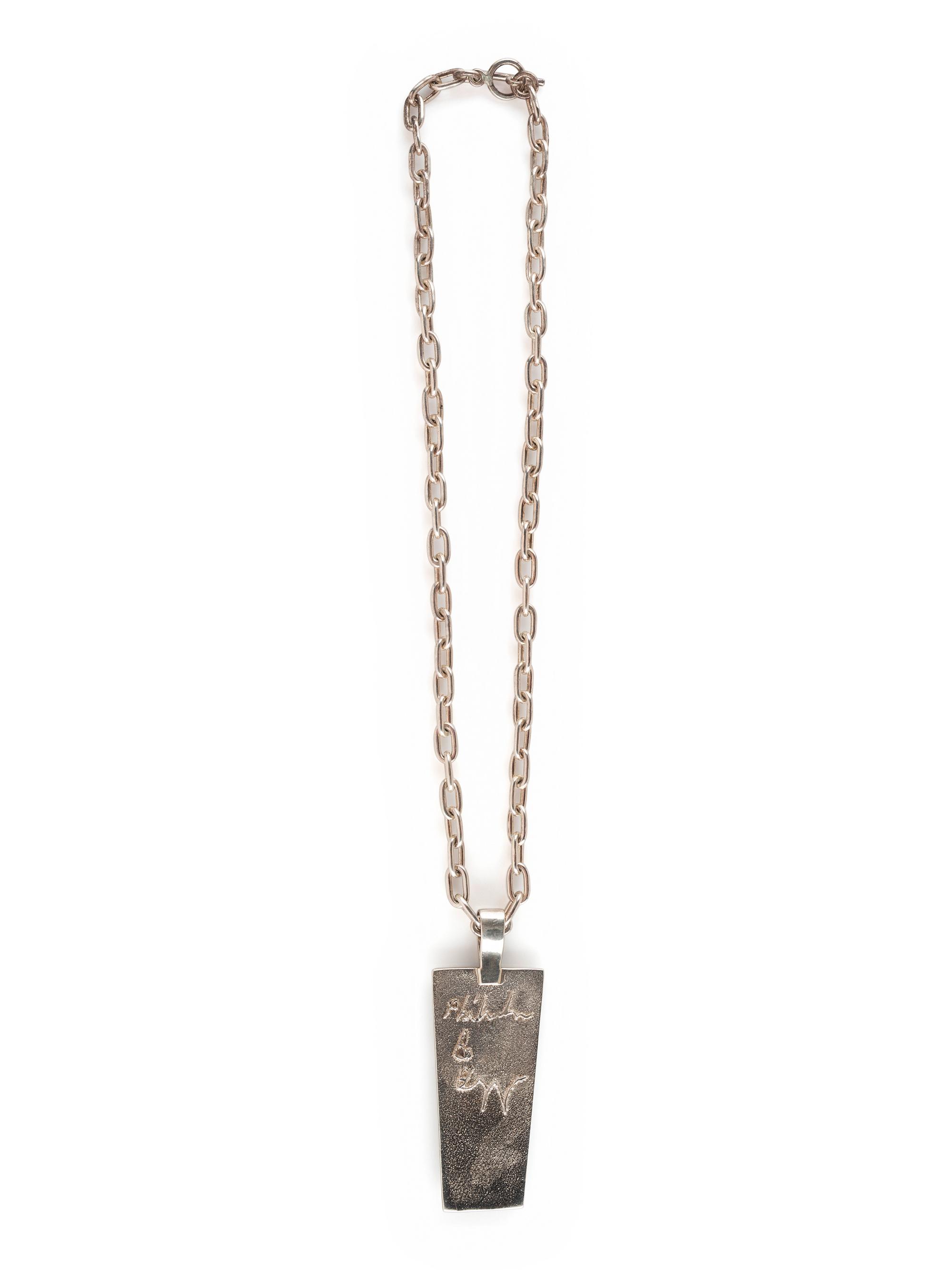 Tufa Cast Silver Figural Pendant, with Inlay