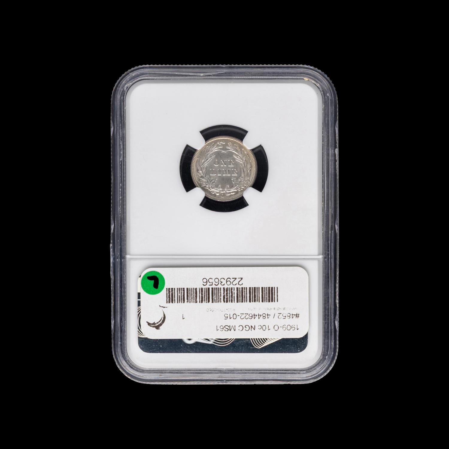 A 1909-O Barber 10c Coin [NGC MS61]