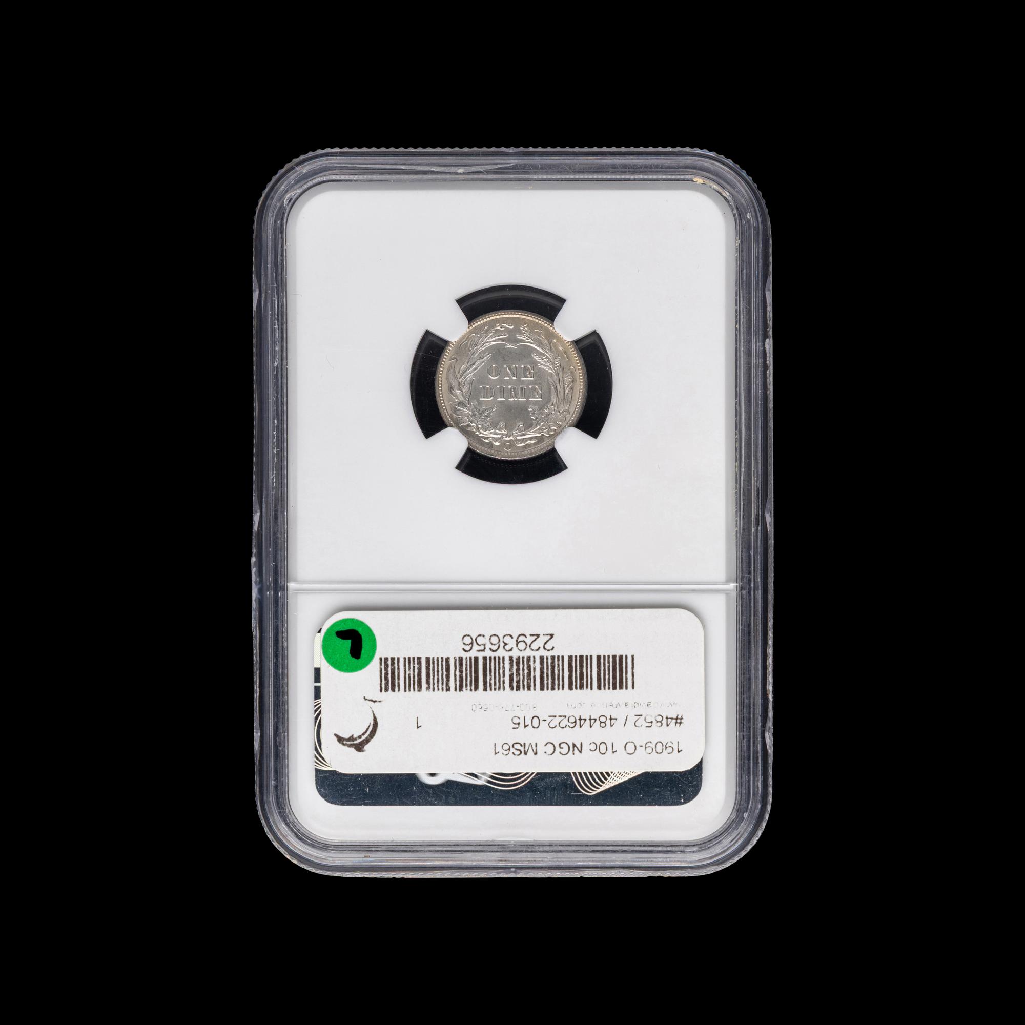 A 1909-O Barber 10c Coin [NGC MS61]