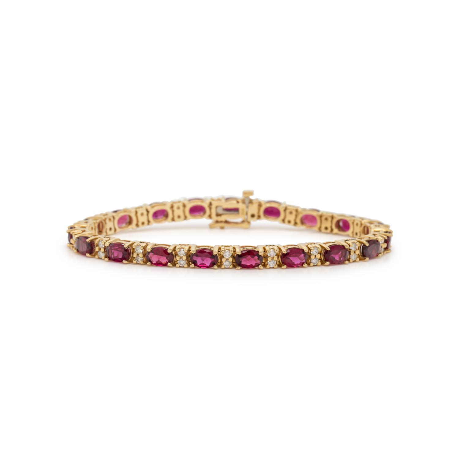 RUBELLITE AND DIAMOND BRACELET