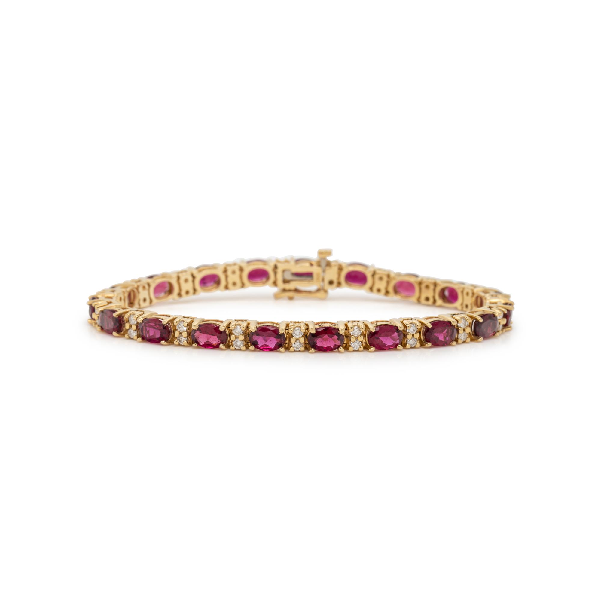 RUBELLITE AND DIAMOND BRACELET
