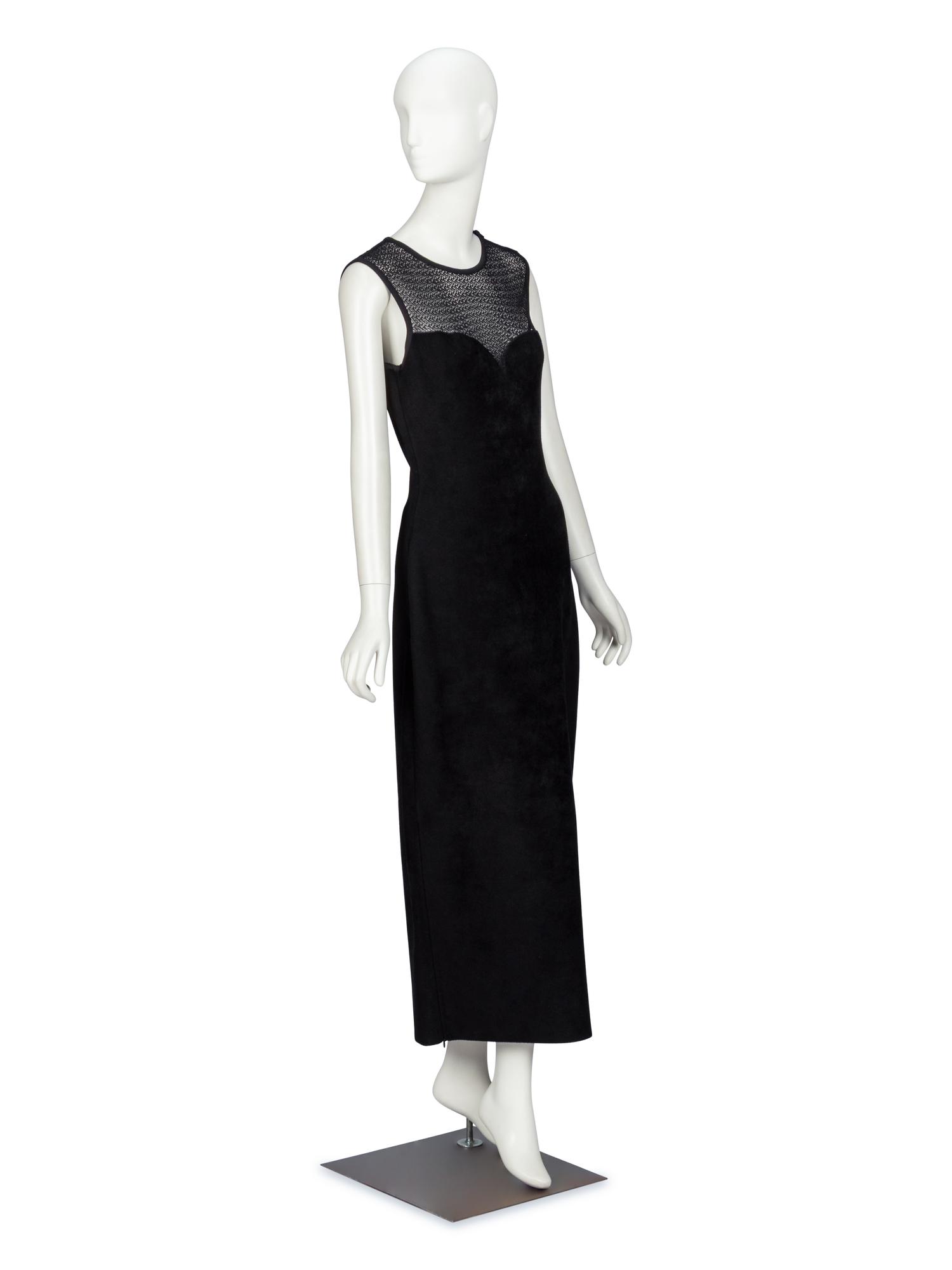 AlaÏa, Black Velvet Fleece Stretch Dress