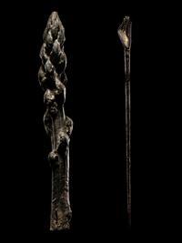 A Roman Bronze Asparagus and a Roman Bronze Hand Pin