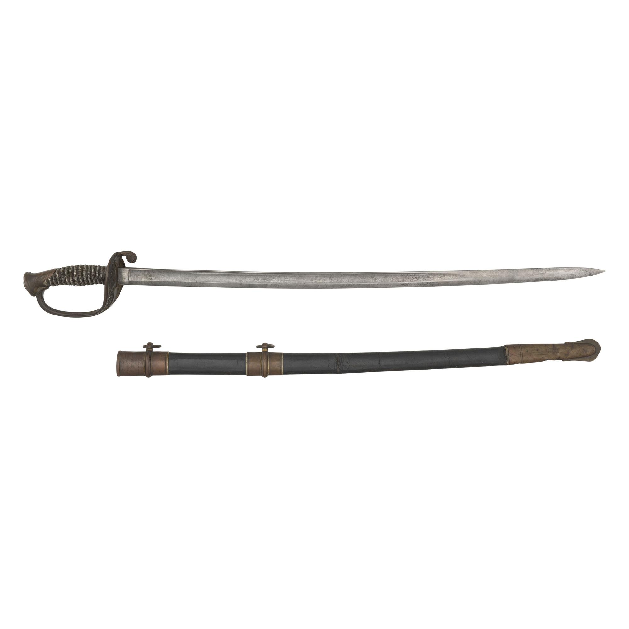 Ames Model 1850 Foot Officers Sword Presented to Lt. Cornelius Batchelder - 12th Mass Infantry - WIA at Gettysburg