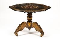 An English Mother-of-Pearl Inlaid Papier Mache Table — 19TH CENTURY