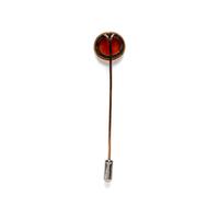 A Roman Carnelian Intaglio with Two Erotes Flanking a Tropaion — Set in a 19th century gold pin