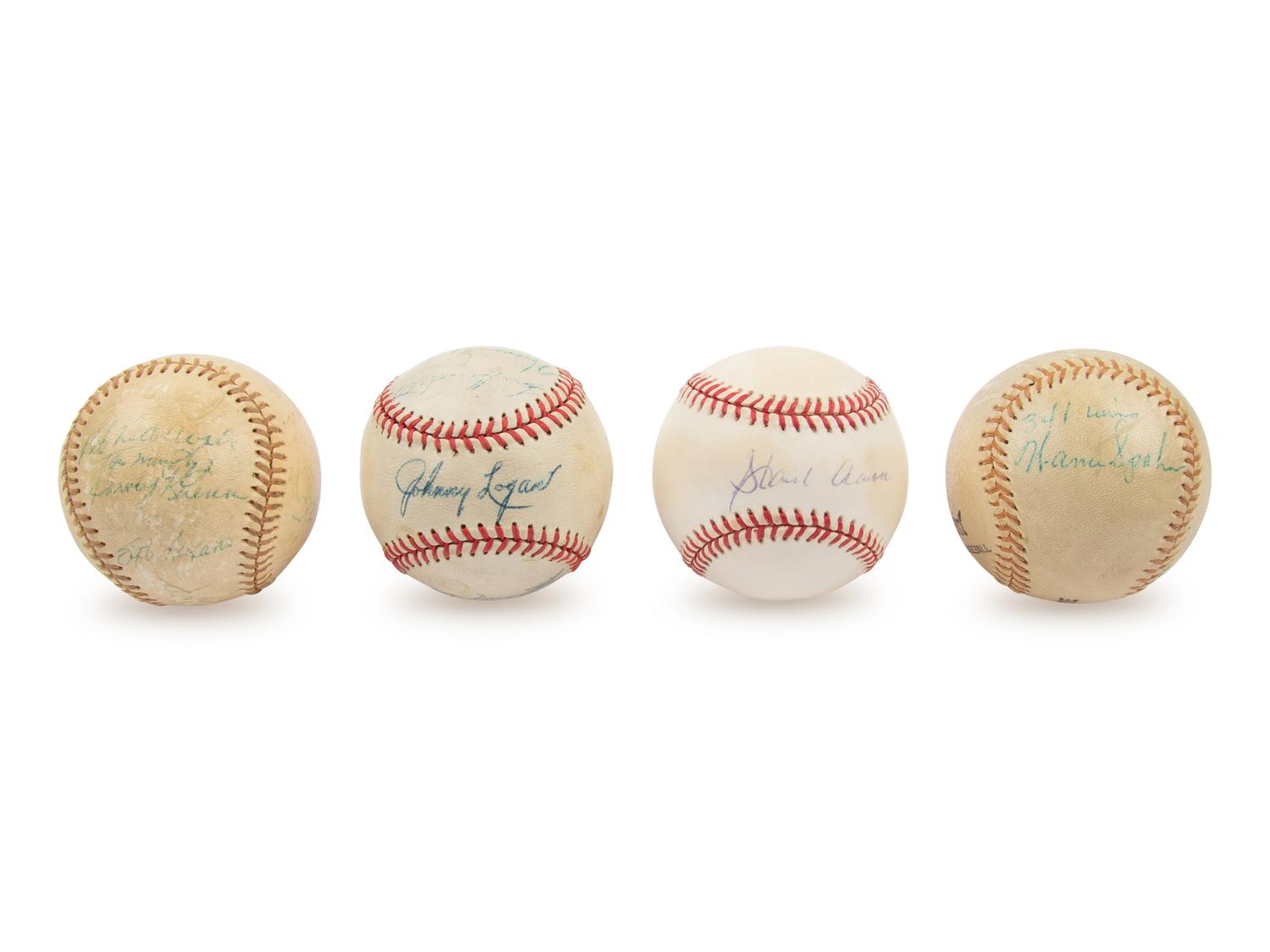 A Collection of Milwaukee Signed Autograph Baseballs Including Hank Aaron (Beckett Authentication Services)