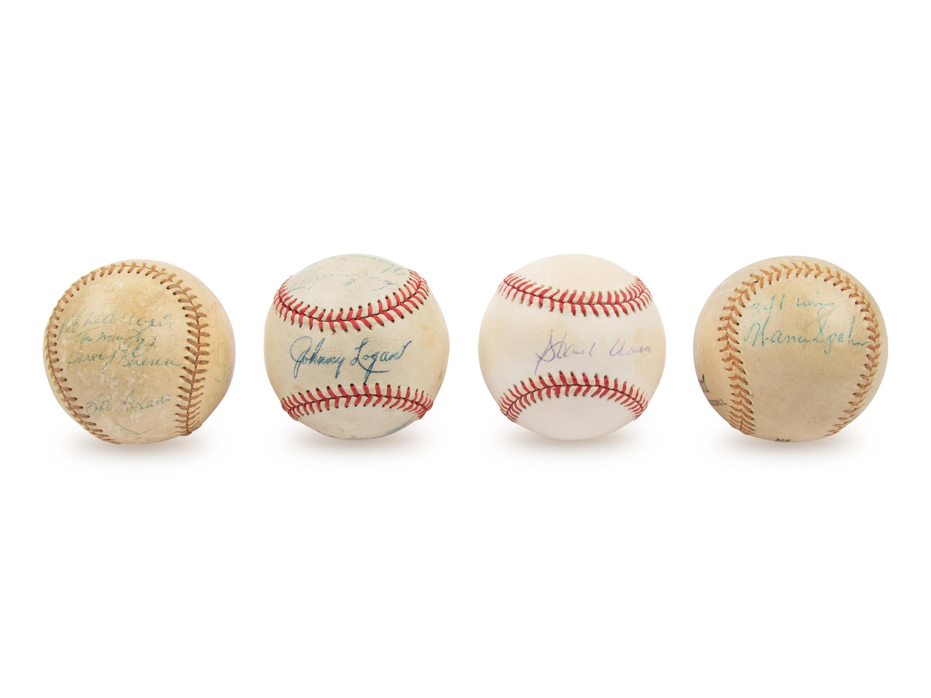 A Collection of Milwaukee Signed Autograph Baseballs Including Hank Aaron (Beckett Authentication Services)