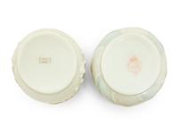 Two Wavecrest Glass Round Jewel Boxes