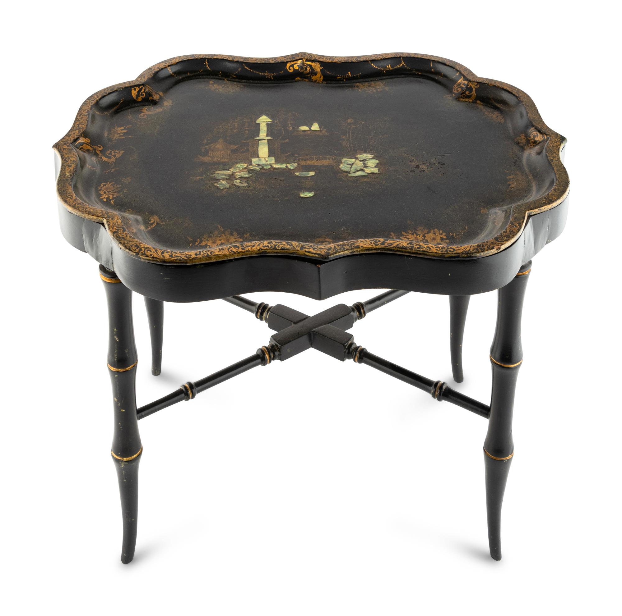 An English Papier Mâché Tray on Stand