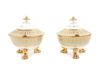 A Pair of Porcelain Covered Sauceboats
