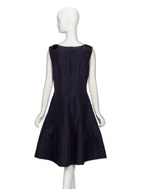 Oscar de la Renta, Navy Silk Cocktail Dress