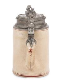 A Pewter Mounted Stoneware Stein, Lemp Brewing, St. Louis