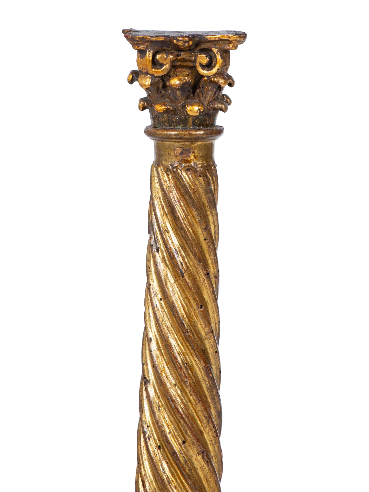 An Italian Carved Giltwood Corinthian Column — 18TH/19TH CENTURY