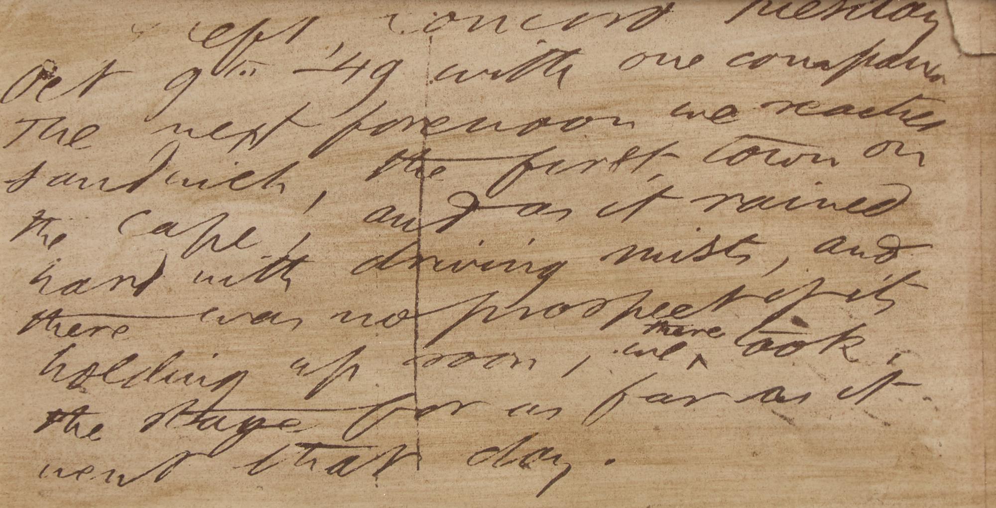 [Literature] Thoreau, Henry David. Autograph Manuscript Fragment of "Cape Cod"