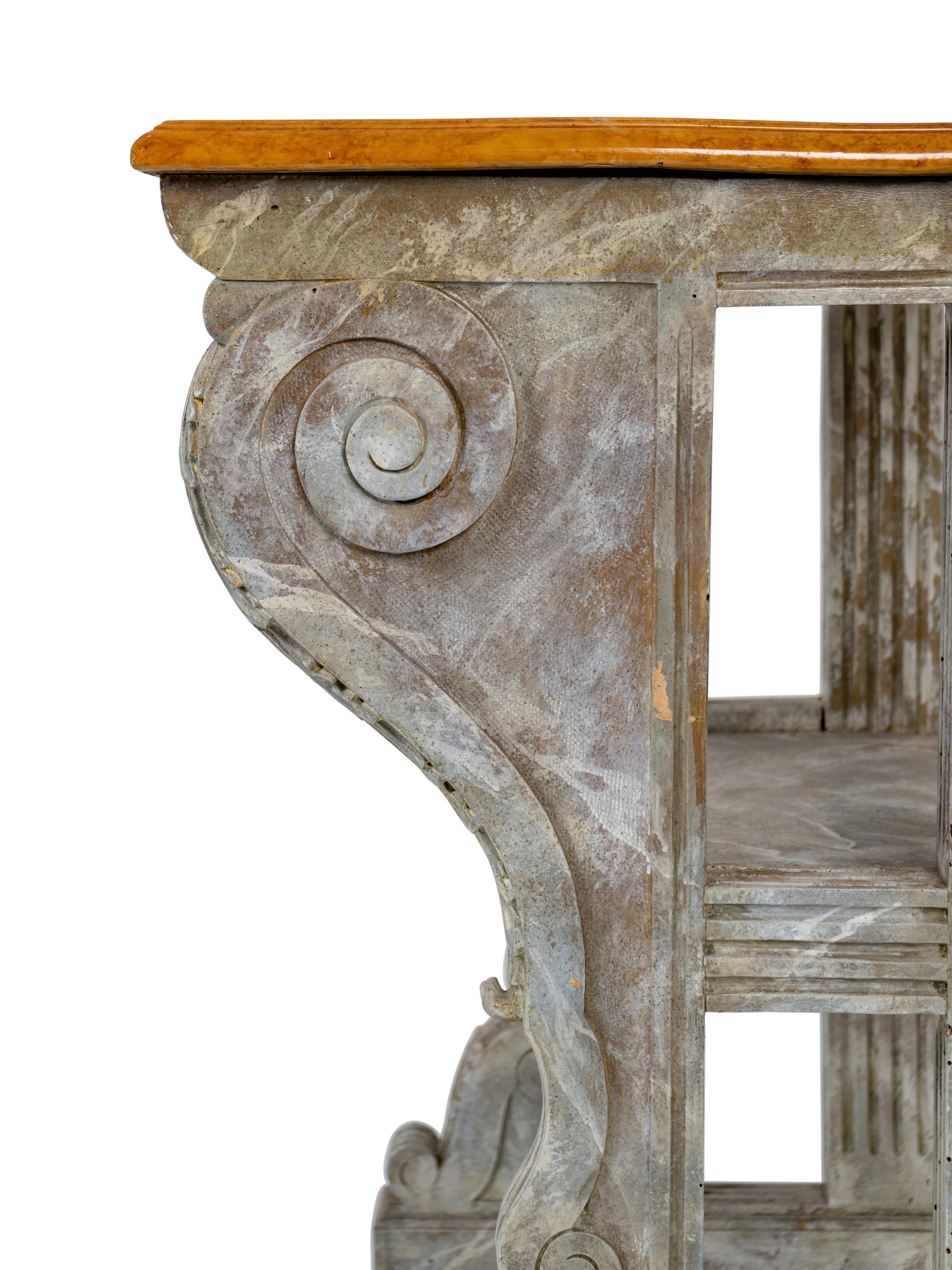 A Decorative Faux Marble Console Table — 20TH CENTURY