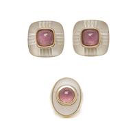 TRIANON, TOURMALINE AND ROCK CRYSTAL EARCLIPS