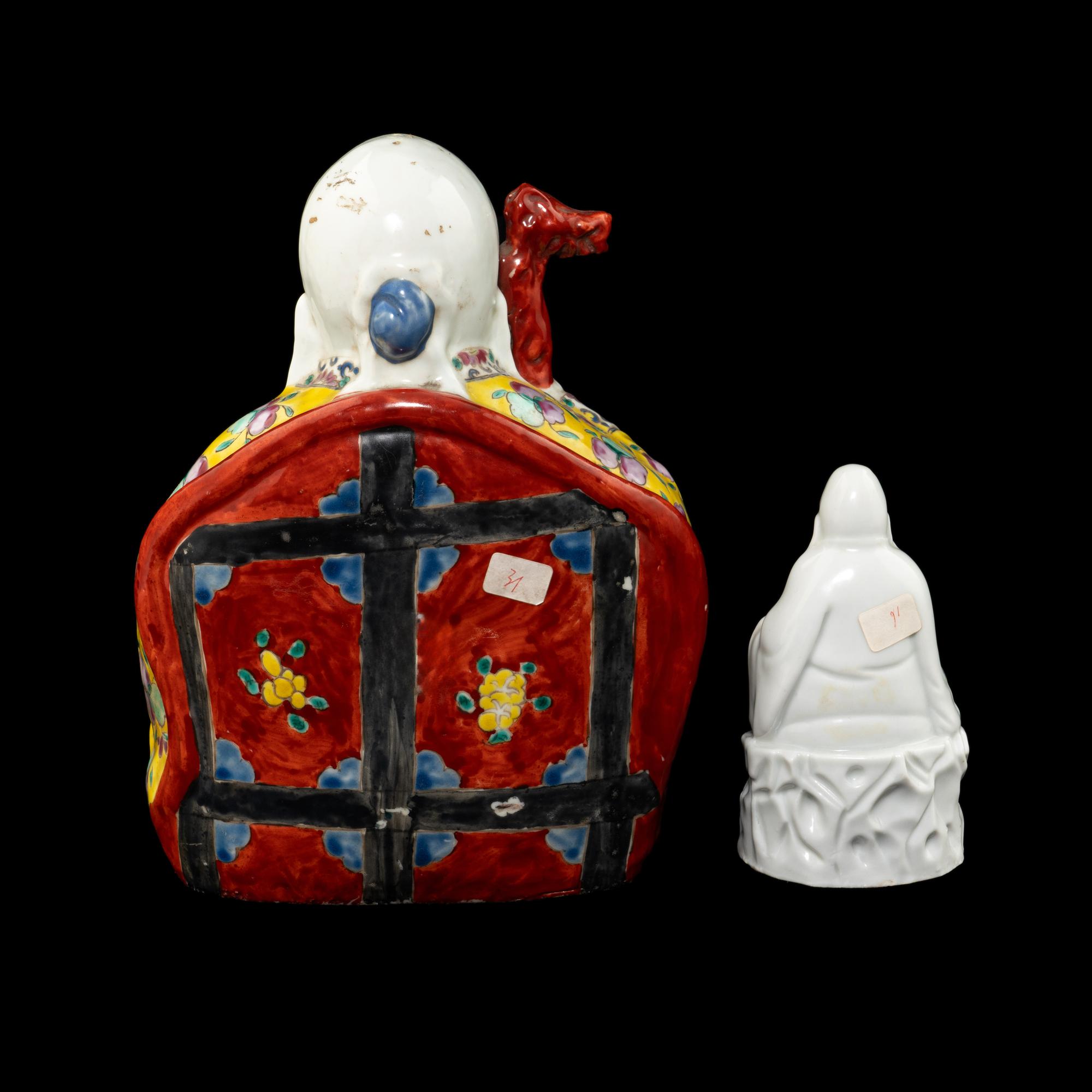 Two Chinese Porcelain Figures of Immortal of Longevity, Shoulao