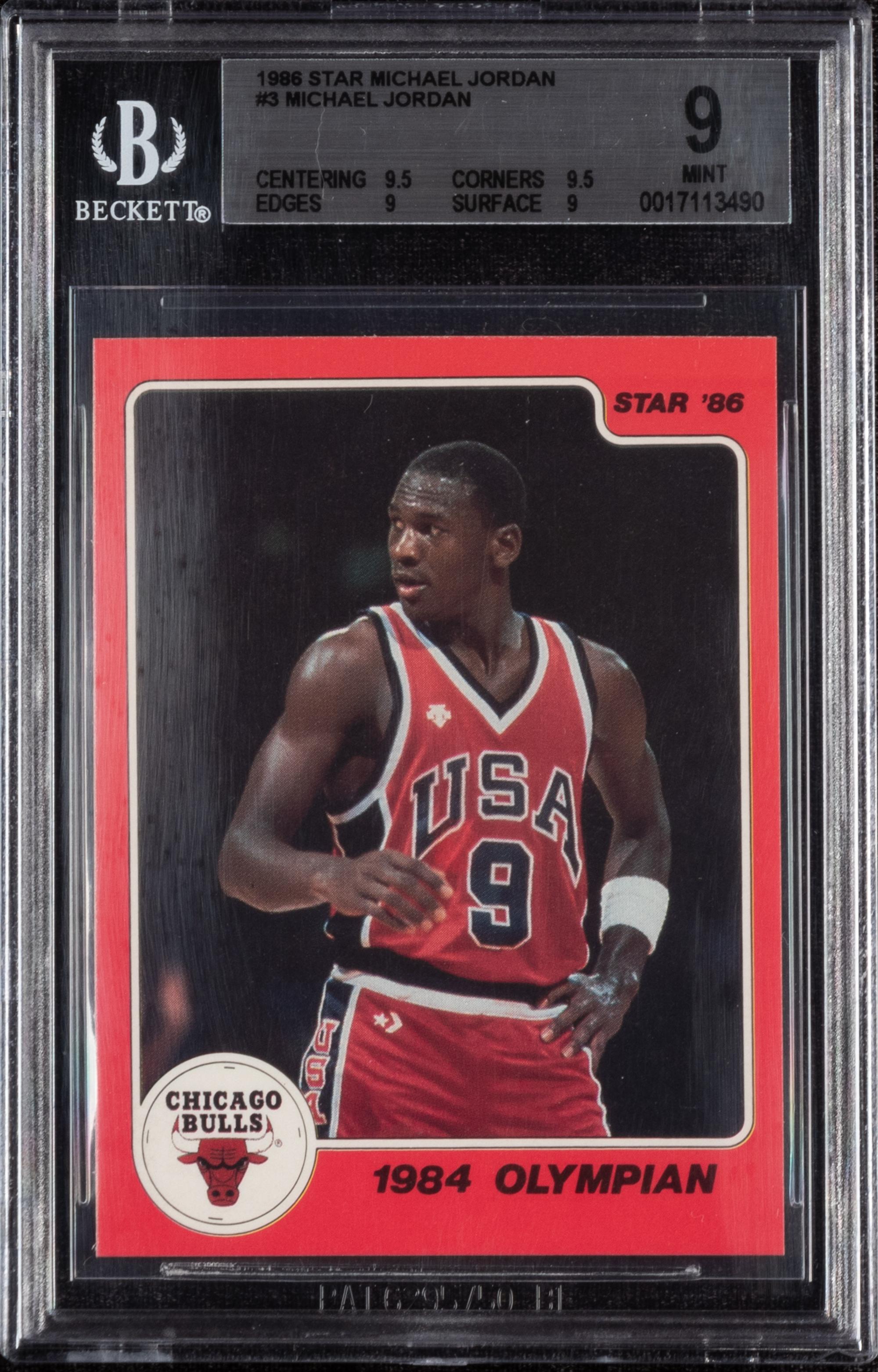 A 1986 Michael Jordan Star Set 1984 Olympian Card No. 3 (BGS 9 MINT)