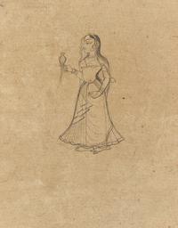 Three Indian Miniatures Depicting Women, 18th/19th Century 印度細密画三幅