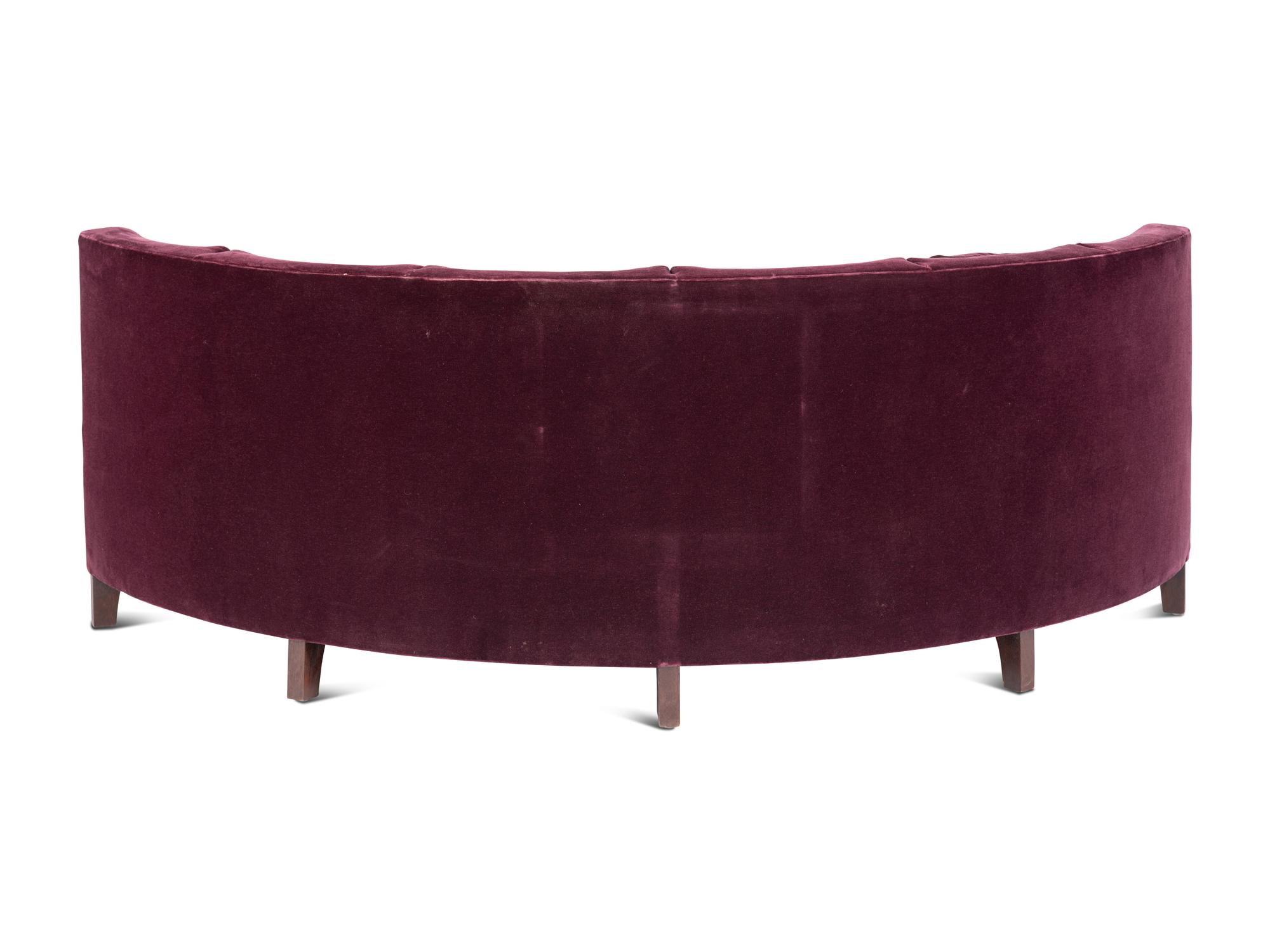 A Custom Magenta Velvet Banquette