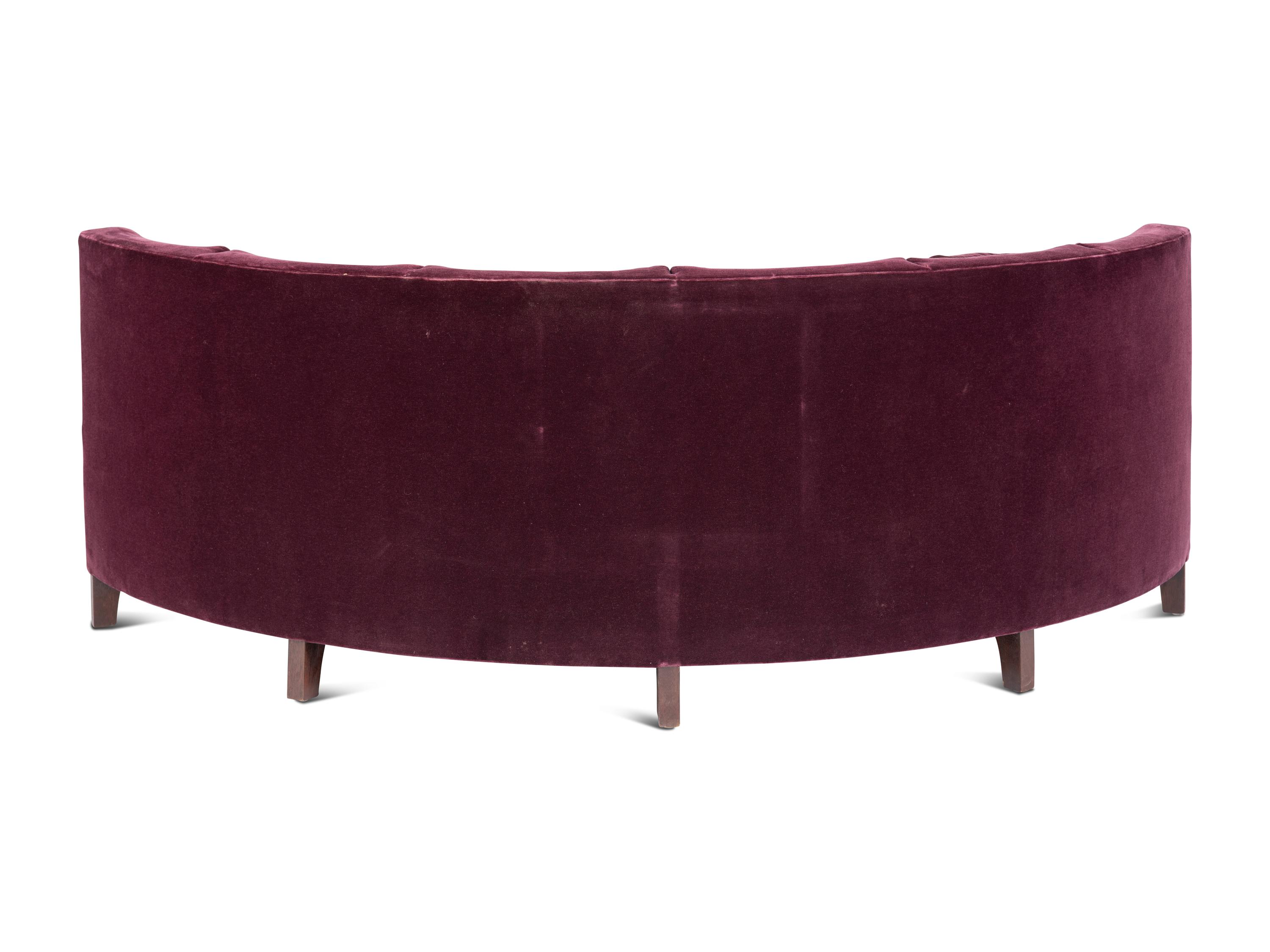 A Custom Magenta Velvet Banquette