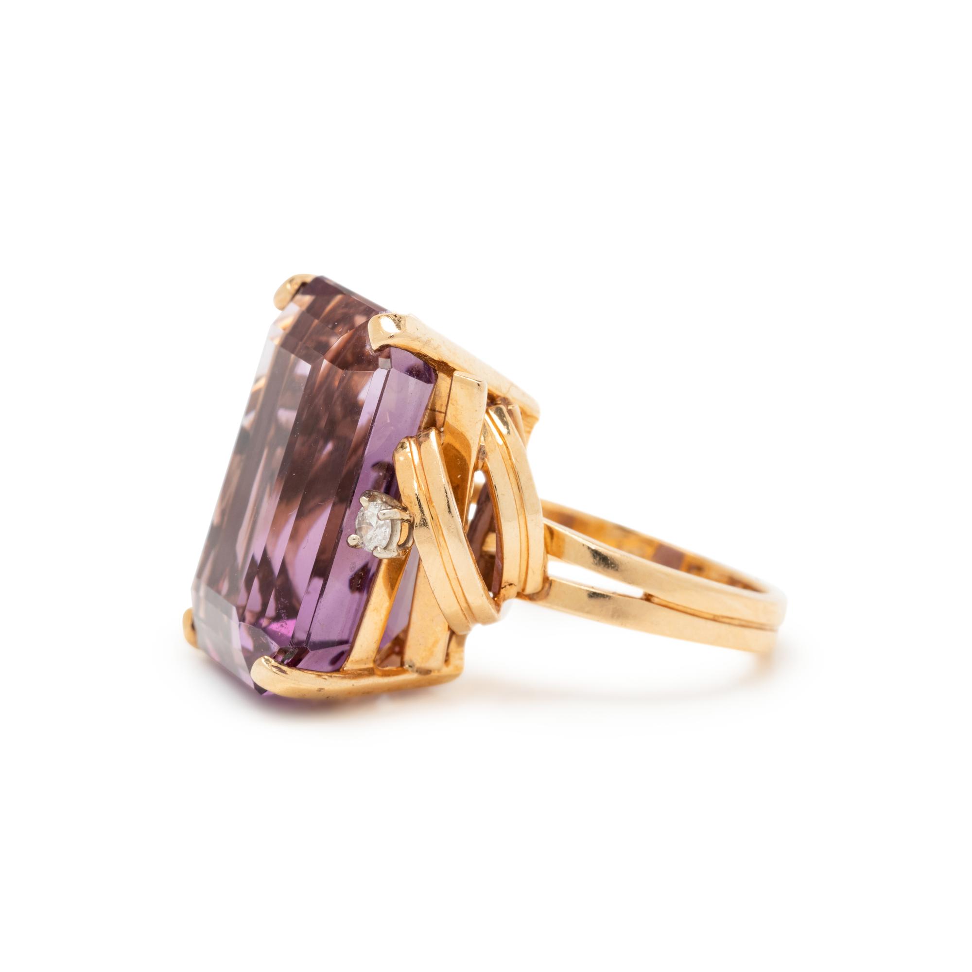 AMETHYST AND DIAMOND RING