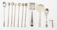 A Group of Silver Flatware Servers Length of longest 12 1/4 inches. — Various Makers, 20th Century