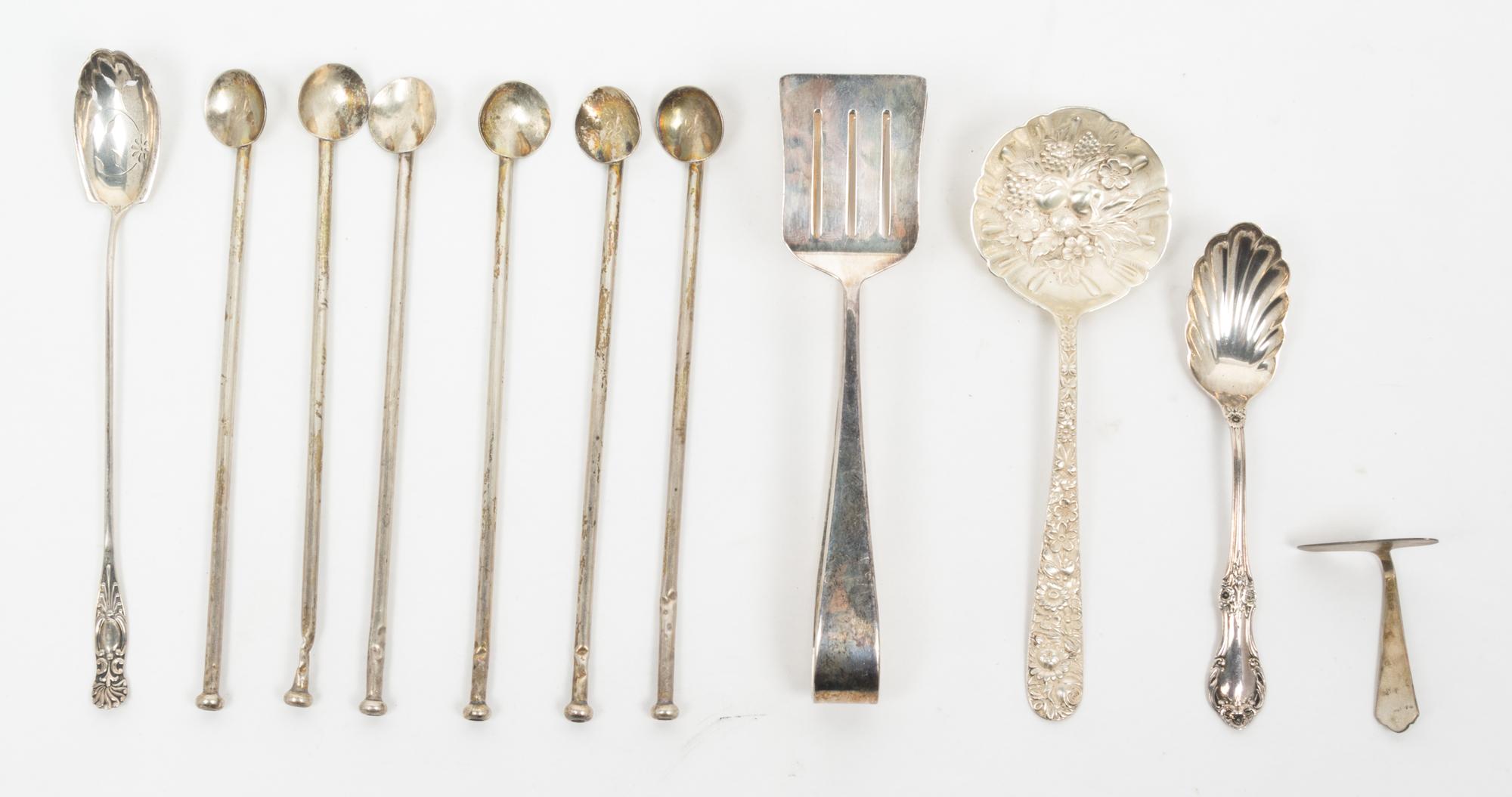 A Group of Silver Flatware Servers Length of longest 12 1/4 inches. — Various Makers, 20th Century