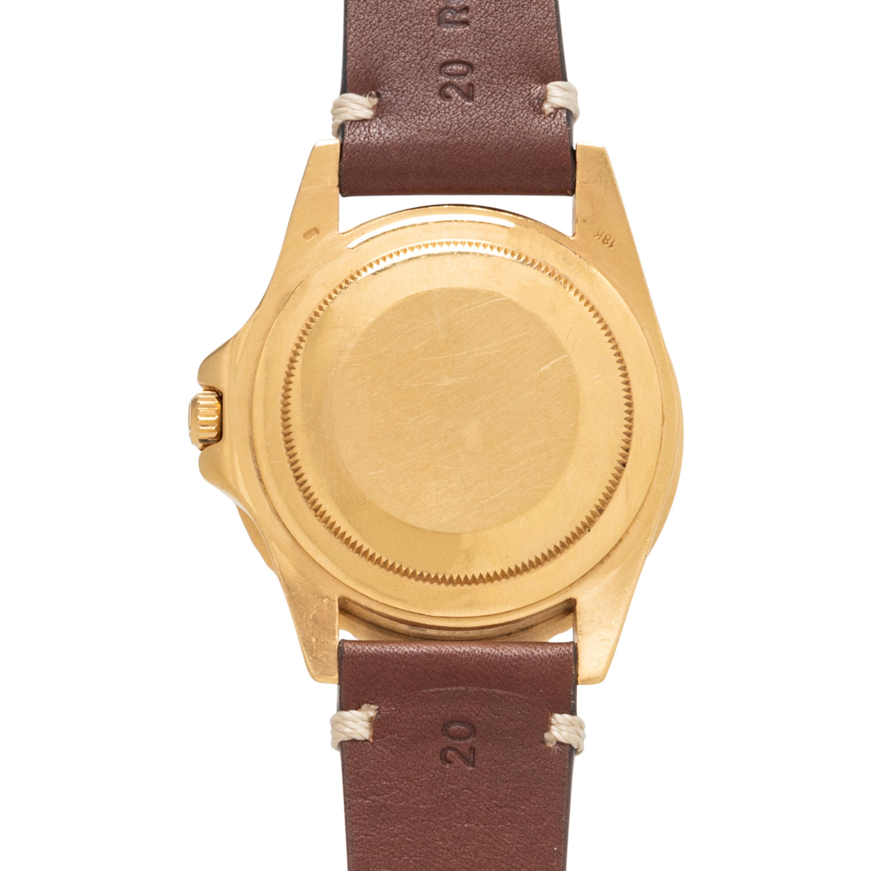 ROLEX, REF. 1675 18K YELLOW GOLD 'GMT-MASTER' 'NIPPLE DIAL' WATCH WITH ROLEX SERVICE CARD