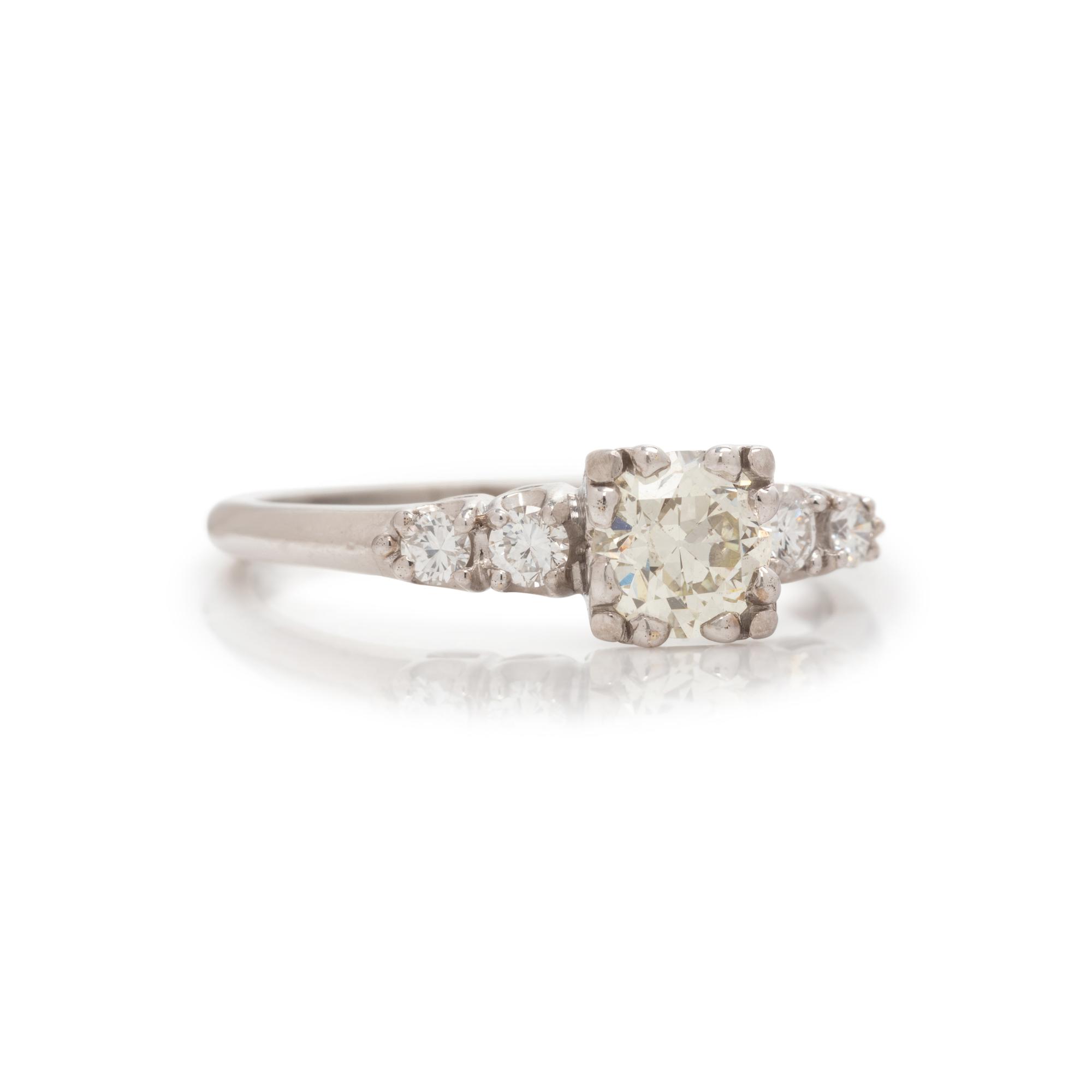 ANTIQUE, PLATINUM AND DIAMOND RING