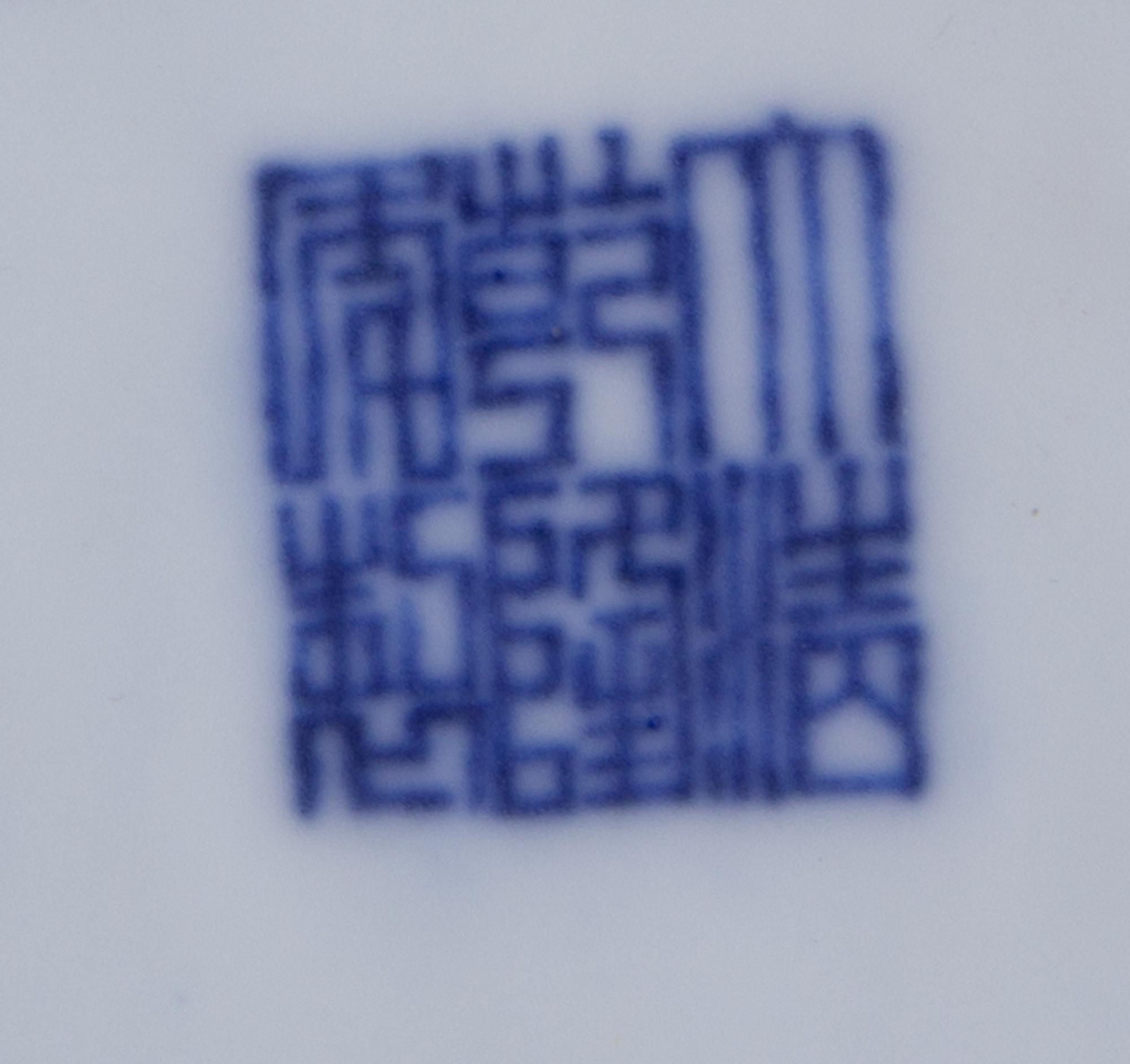 A Pair of Blue and White Porcelain Dishes Length of each 6 3/4 inches.