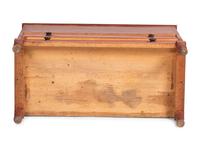 A Country Federal Red Painted Pine and Maple Two-Drawer Blanket Chest