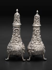 Seven American Repousse Silver Table Articles