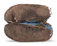 Northern Plains Beaded Buffalo Hide Moccasins