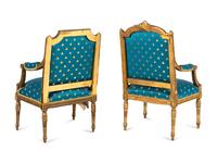 Two Napoleon III Giltwood Fauteuils