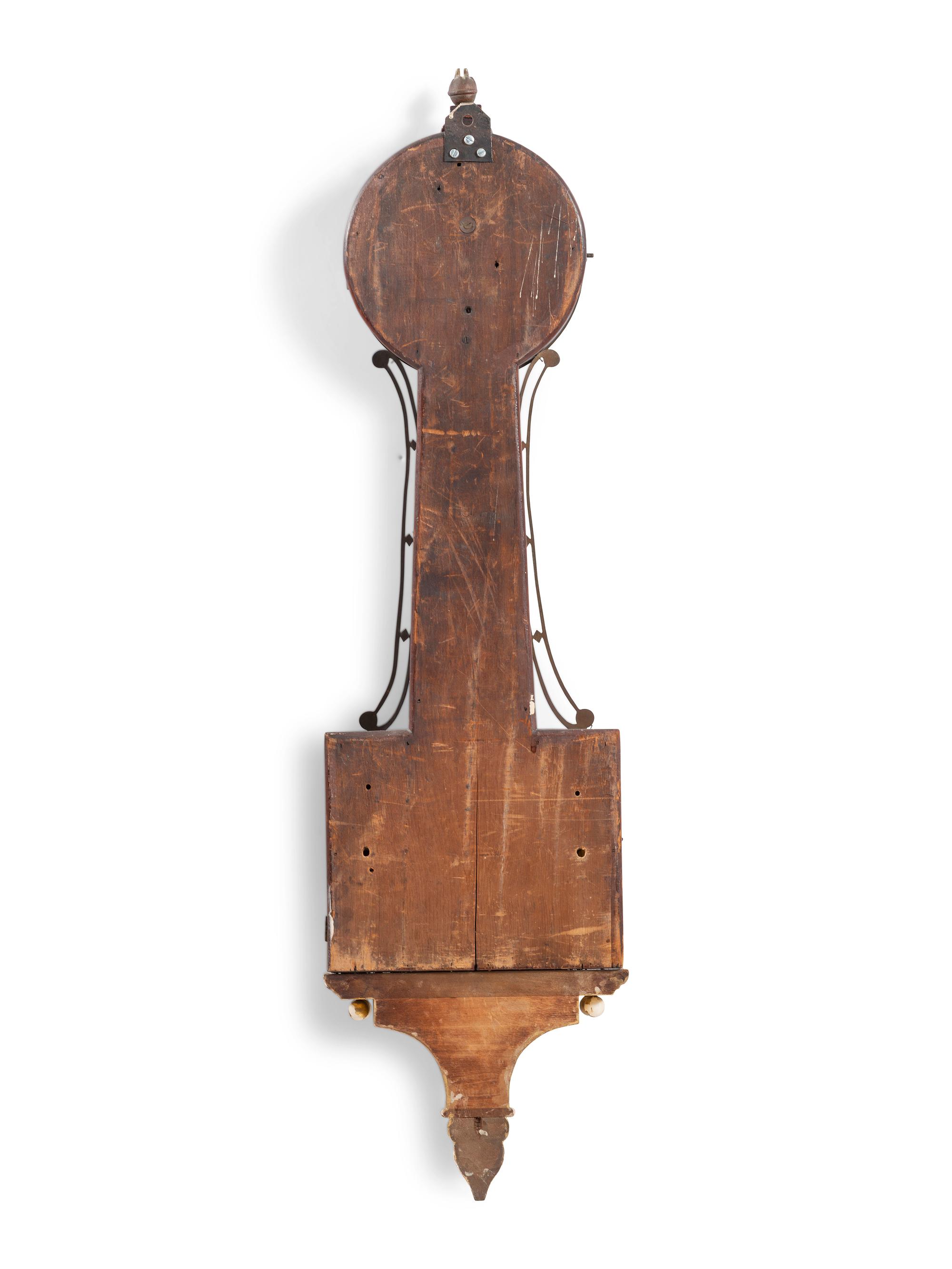 A Federal 'Battle of Lake Erie' Parcel Gilt Mahogany Banjo Clock