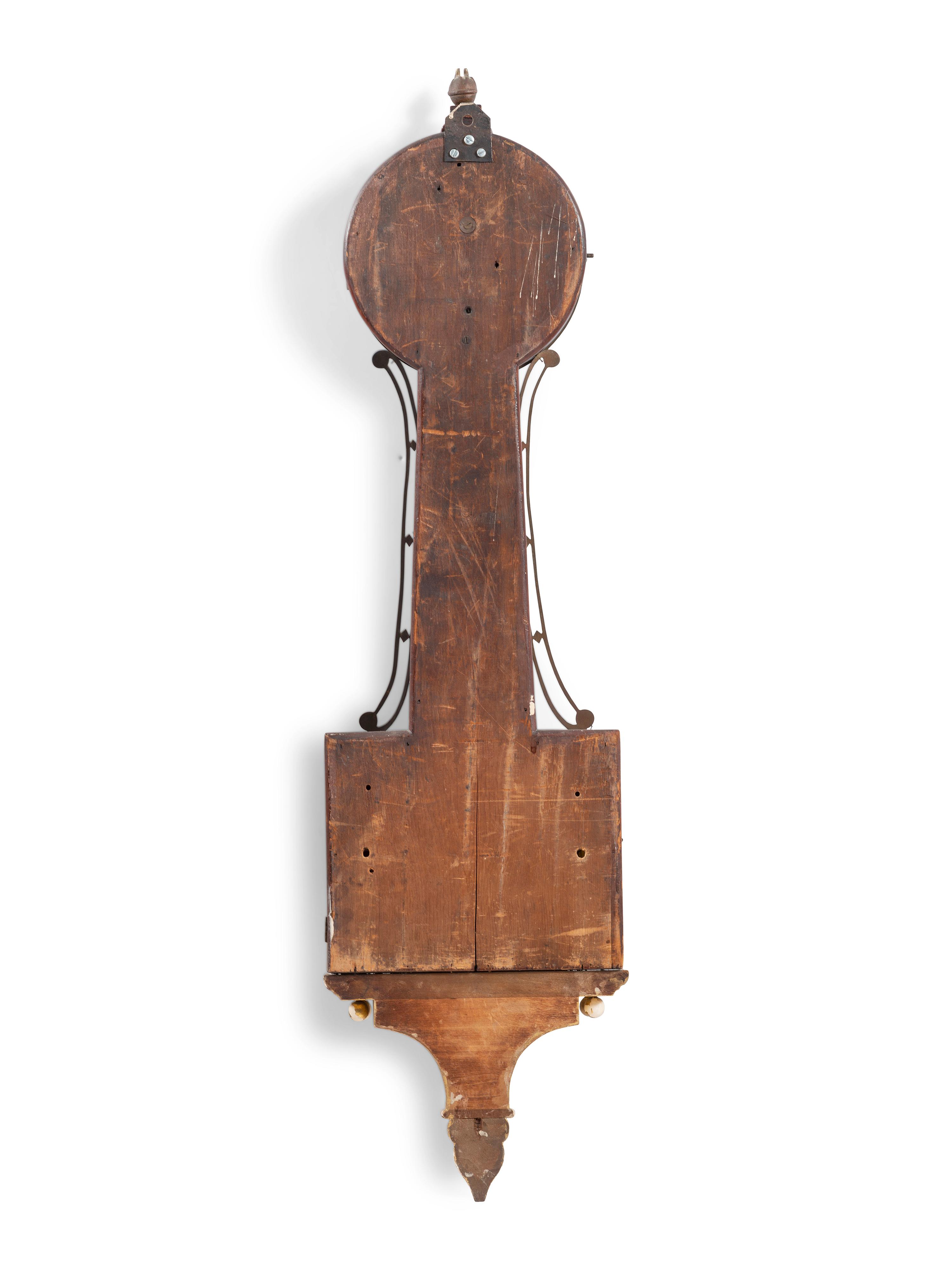 A Federal 'Battle of Lake Erie' Parcel Gilt Mahogany Banjo Clock
