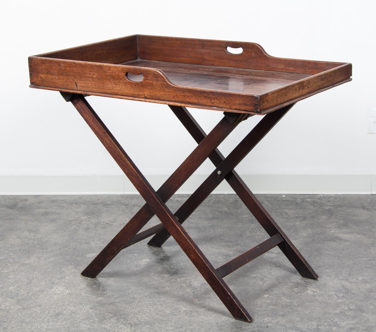 A George III Mahogany Coaching Table Height 35 x width 40 x depth 24 1/2 inches.