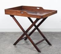 A George III Mahogany Coaching Table Height 35 x width 40 x depth 24 1/2 inches.