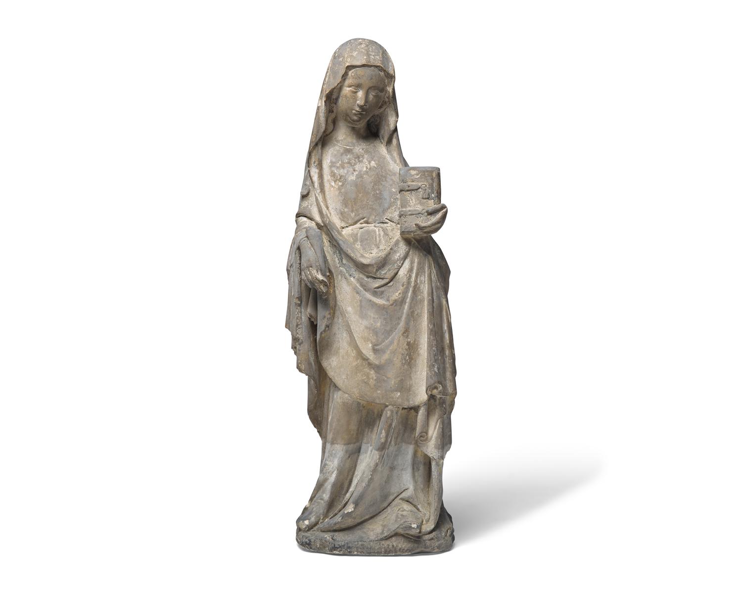 A French Carved Limestone Sculpture of a Female Saint Possibly Depicting Saint Catherine of Alexandria